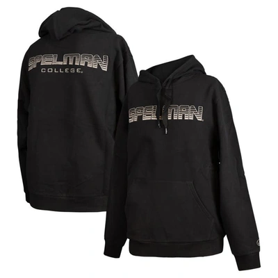 Fisll Black Spelman College Jaguars Puff Print Sliced Pullover Hoodie