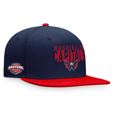 Fanatics Branded Navy/red Washington Capitals Fundamental Colorblocked Snapback Hat