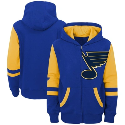 Outerstuff Kids' Youth Blue St. Louis Blues Face Off Color Block Full-zip Hoodie