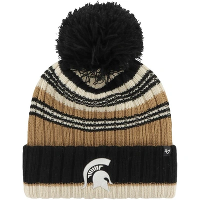 47 ' Khaki Michigan State Spartans Barista Cuffed Knit Hat With Pom In Neutral