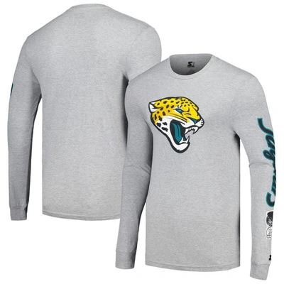 Starter Heather Gray Jacksonville Jaguars Halftime Long Sleeve T-shirt