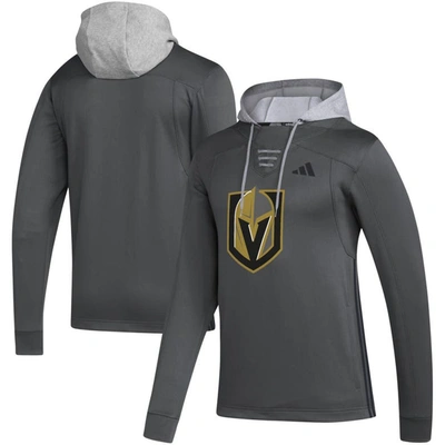 Adidas Originals Adidas Grey Vegas Golden Knights Refresh Skate Lace Aeroready Pullover Hoodie