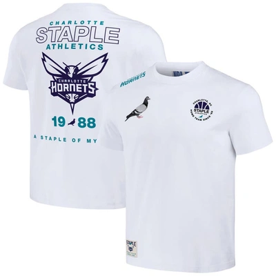 Staple Nba X  Cream Charlotte Hornets Home Team T-shirt In White