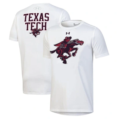 Under Armour Kids' Youth  White Texas Tech Red Raiders Gameday Oversized Logo Performance T-shirt