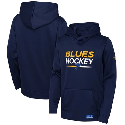 Fanatics Kids' Youth  Branded Navy St. Louis Blues Authentic Pro Pullover Hoodie