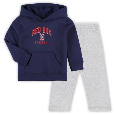Outerstuff Kids' Toddler Navy/gray Boston Red Sox Play-by-play Pullover Fleece Hoodie & Pants Set