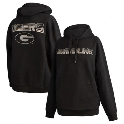 Fisll Black Grambling Tigers Puff Print Sliced Pullover Hoodie