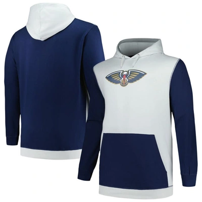 Fanatics Branded  Navy/silver New Orleans Pelicans Big & Tall Primary Arctic Pullover Hoodie In Navy,silver