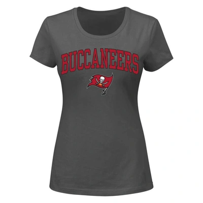 Fanatics Branded Heather Charcoal Tampa Bay Buccaneers Arch Over Logo Plus Size T-shirt
