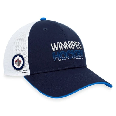 Fanatics Branded  Navy Winnipeg Jets Authentic Pro Rink Trucker Adjustable Hat