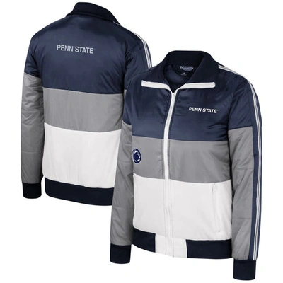 The Wild Collective Gray Penn State Nittany Lions Color-block Puffer Full-zip Jacket