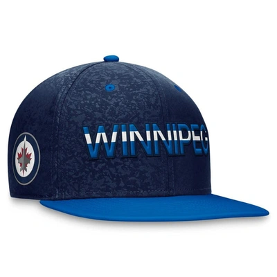 Fanatics Branded  Navy/blue Winnipeg Jets Authentic Pro Rink Two-tone Snapback Hat In Navy,blue