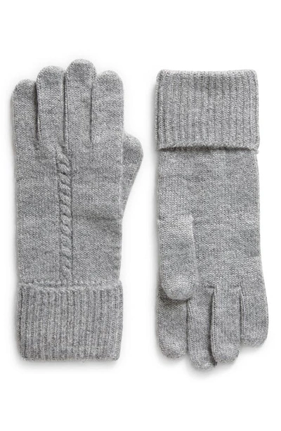 Treasure & Bond Cable Knit Gloves In Grey Monument