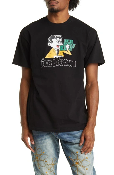 Icecream Wide Eyed Graphic T-shirt In Black