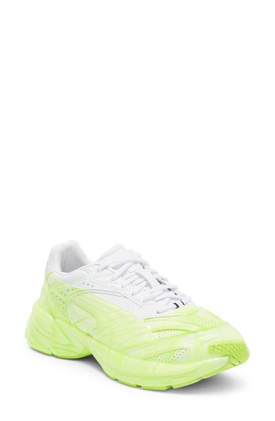 Puma Velophasis Slime Sneaker In White Green