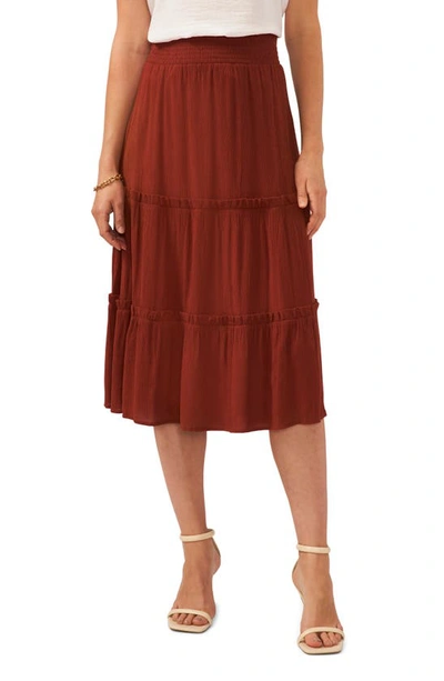 Vince Camuto Tiered Maxi Skirt In Tobacco