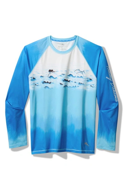 Tommy Bahama Oceanic Ombré Long Sleeve T-shirt In Turquoise Haze