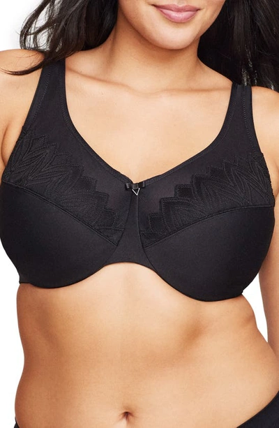 Glamorise Wonderwire Full Coverage Minimizer Bra In Black