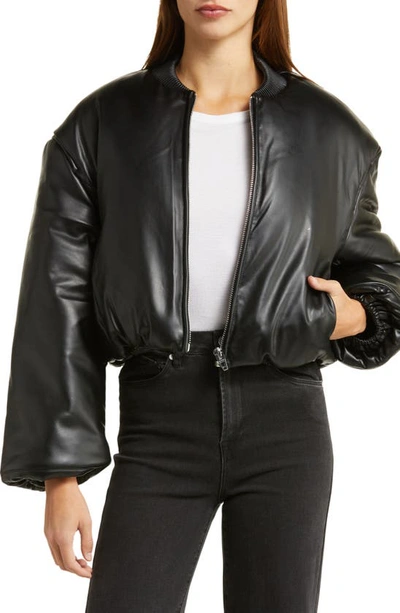 Blanknyc Faux Leather Bomber Jacket In Bold Blend