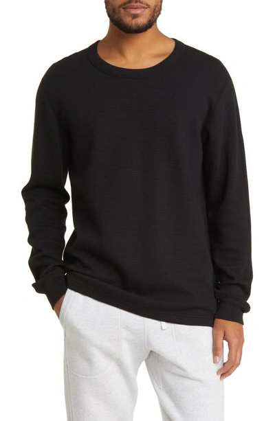 Reigning Champ Waffle Knit Long Sleeve T-shirt In Black