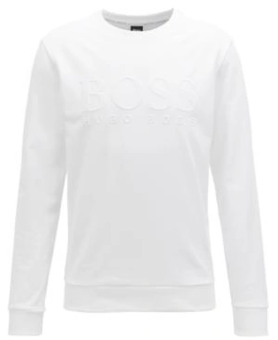 Hugo Boss Boss Men's French Terry Cotton Sweatshirt In White