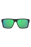 Costa Del Mar Pargo 60mm Mirrored Polarized Square Sunglasses In Green Mirror