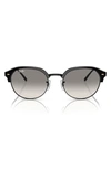 Ray Ban 55mm Gradient Irregular Sunglasses In Black On Black/arista