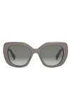 Celine Triomphe 55mm Rectangular Sunglasses In Grey/ Other / Gradient Smoke