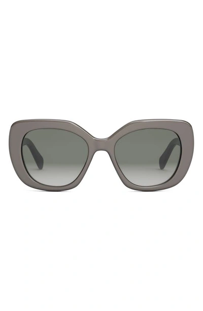 Celine Triomphe 55mm Rectangular Sunglasses In Grey/ Other / Gradient Smoke