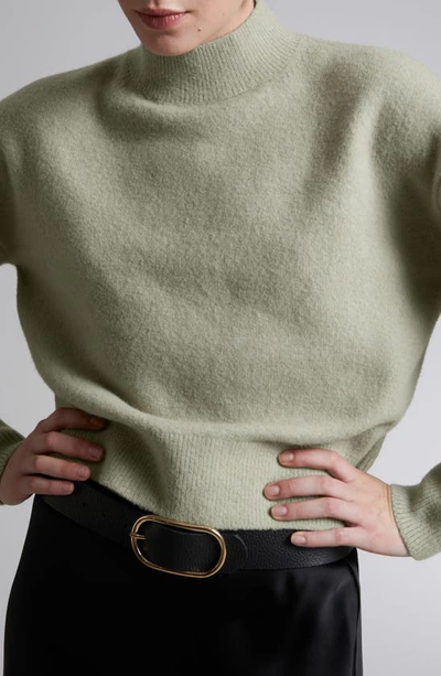 & Other Stories Mock Neck Crop Sweater In Sage