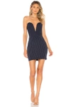 By The Way. Kylee Strapless Dress In Navy. In Navy Pinstripe