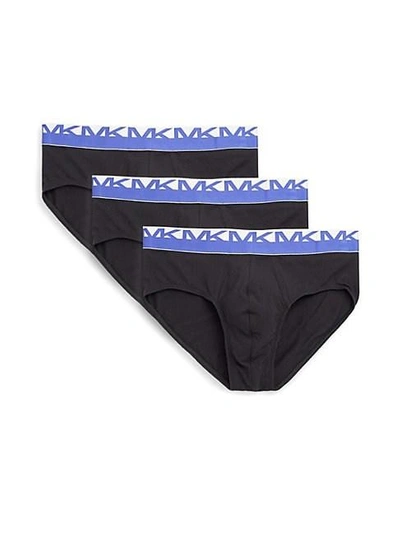 Michael Kors 3-pack Performance Stretch-cotton Briefs In Black