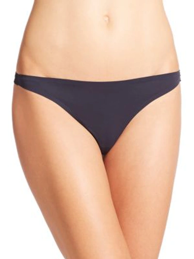 Stella Mccartney Smooth & Lace Thong In Night