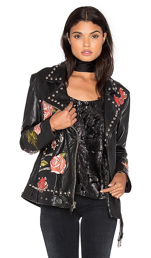 Lpa Rose Studded Leather Jacket In Black | ModeSens
