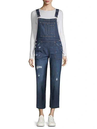 Dtla Brand Jeans Distressed Denim Overall In Blue