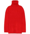 Acne Studios Ribbed-knit Roll-neck Wool Sweater In Red