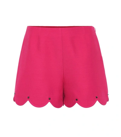 Valentino Silk And Wool Shorts In Pink