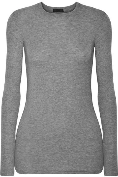 Atm Anthony Thomas Melillo Ribbed Stretch-micro Modal Top In Gray