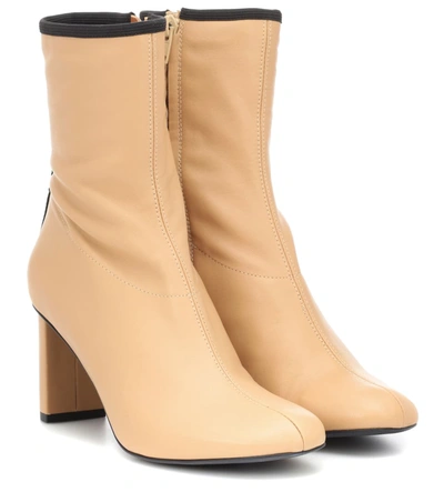 Joseph Groucho Leather Ankle Boots In Beige