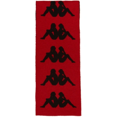 Faith Connexion Kappa Bicolor Mohair & Wool Scarf In Red