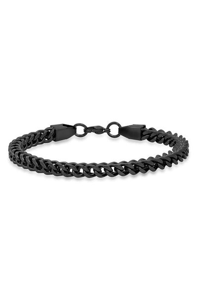 Hmy Jewelry Black Plated Stainless Steel Curb Chain Bracelet