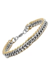 Hmy Jewelry Two-tone Chain Bracelet In Silver/ Gold