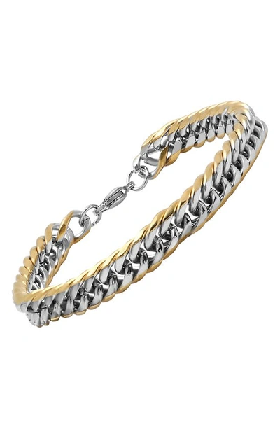 Hmy Jewelry Two-tone Chain Bracelet In Silver/ Gold