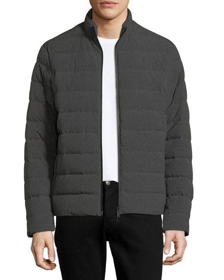 Emporio Armani High Collar Puffer Jacket In Gray | ModeSens
