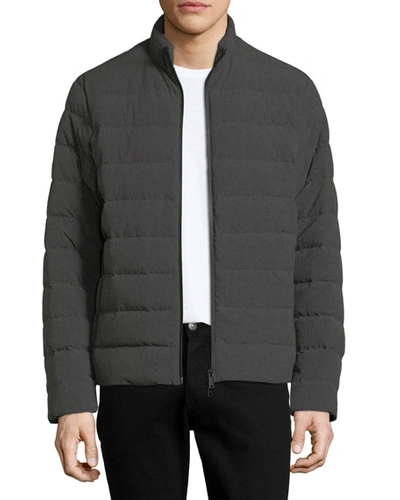 Emporio Armani Men's Polyester Melange Puffer Jacket In Gray