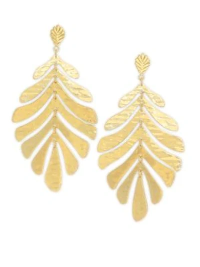 Kate Spade Statement Leaf Earrings In Yellow Gold