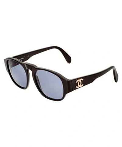 Pre-owned Chanel Black Acrylic Cc Sunglasses In Nocolor