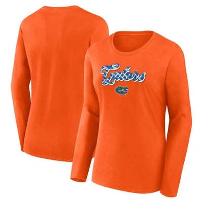 Fanatics Branded Orange Florida Gators Double Team Script Long Sleeve T-shirt
