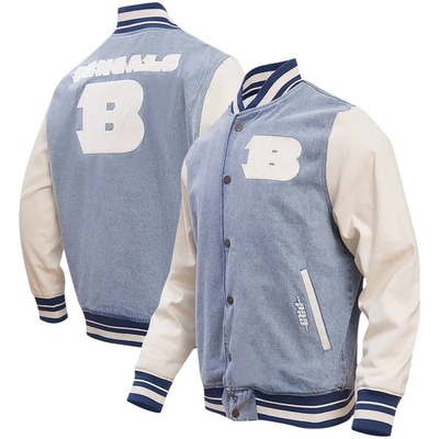 Pro Standard Denim Cincinnati Bengals Varsity Blues Full-snap Varsity Jacket
