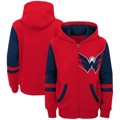 Outerstuff Kids' Youth Red Washington Capitals Face Off Color Block Full-zip Hoodie